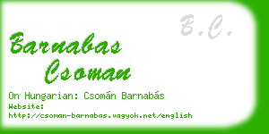barnabas csoman business card